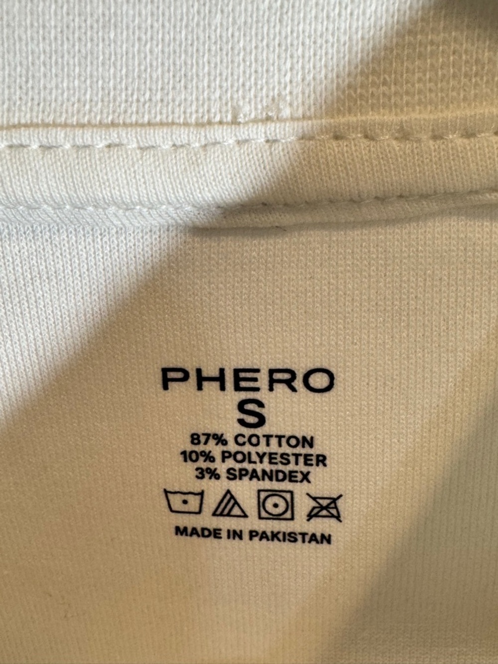 PHERO Movement Premium White Mock Neck Cotton T-Shirt Drop Shoulder Embroidered - Picture 5 of 5